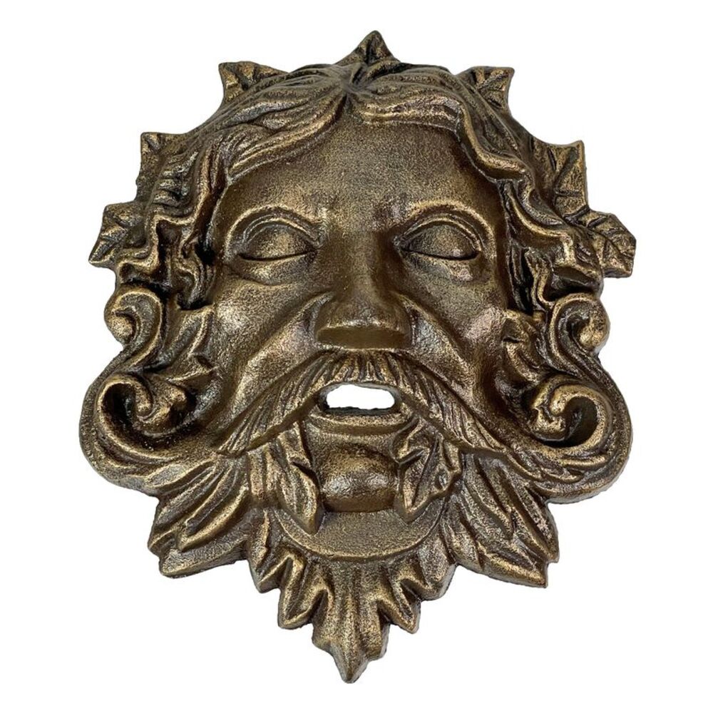 Cast Iron Green Man Wall Décor - Bronze Finish - 9.75 inches Tall - Easy to Hang